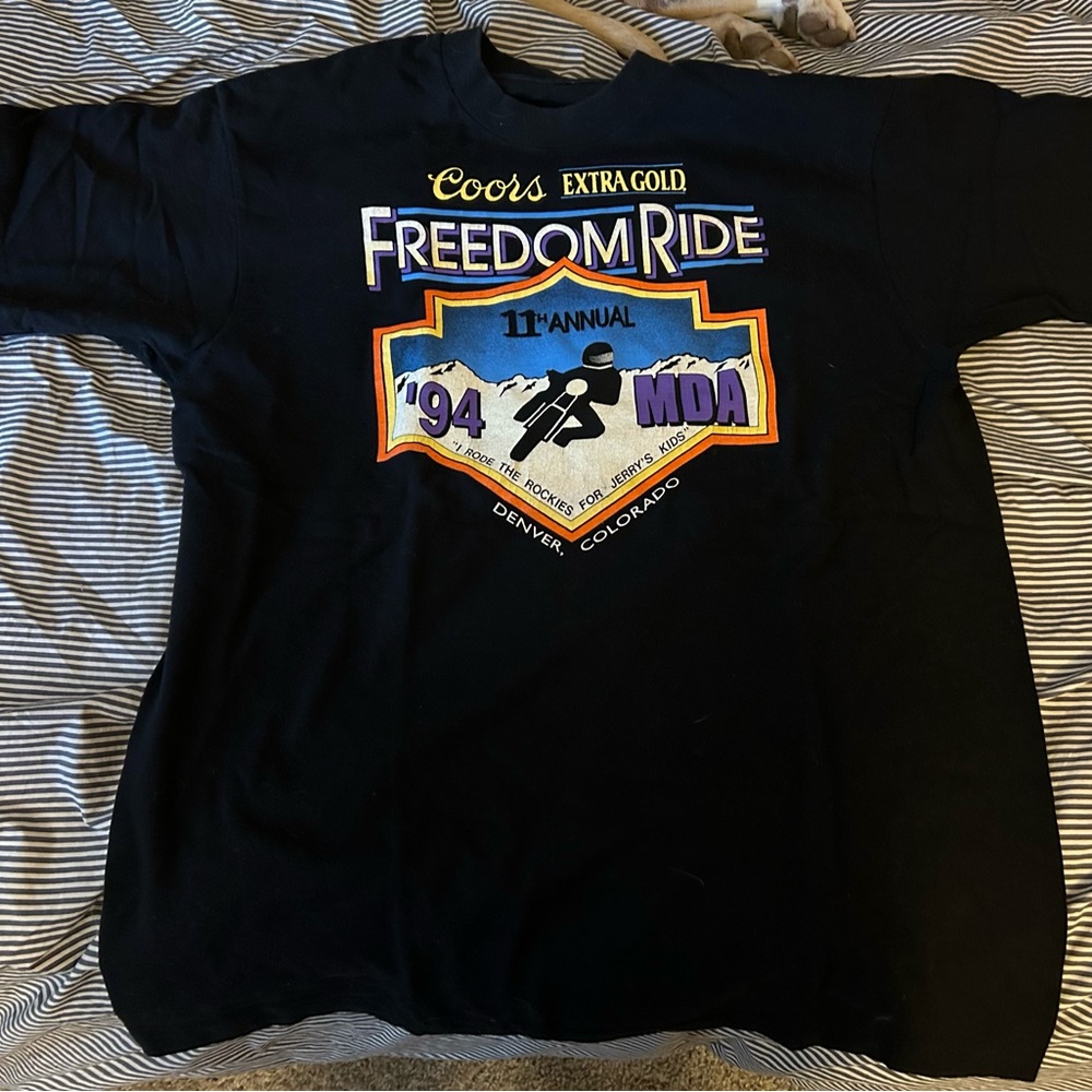 Vintage 1994 Coors Freedom Ride Harley Davidson T-Shirt - Size “Men’s” Large